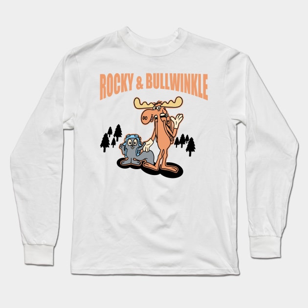 Rocky & BULLWINKLE adventure Long Sleeve T-Shirt by something_kind